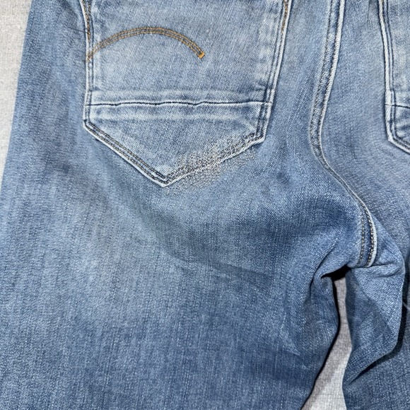 G-STAR RAW Midge Zip Mid Skinny Jeans Womens 31x30 Light Wash Stretch Whiskered - Picture 6 of 15
